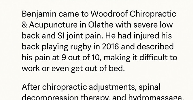 How Chiropractic Care in Olathe Helped a Rugby Injury Patient Get Back to Living Without Pain