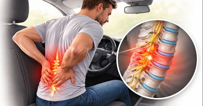 Why Long Road Trips Cause Low Back Pain  image