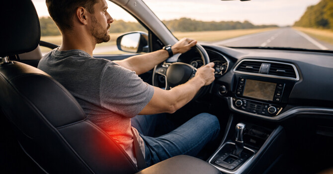 Why Long Road Trips Cause Low Back Pain  image